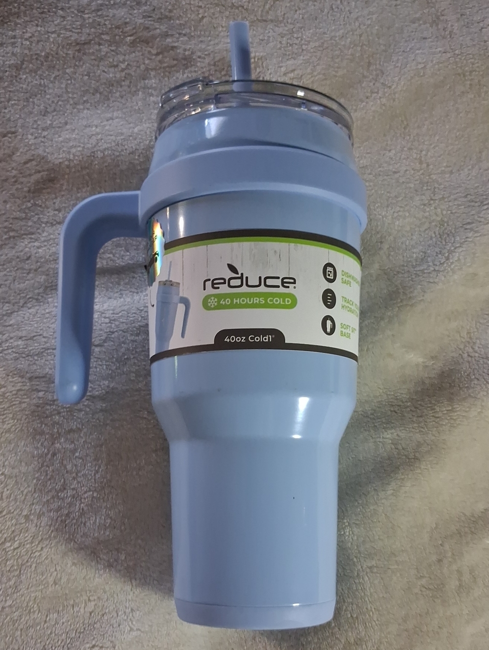 Reduce 40oz Light Blue Insulated Travel Tumbler with Handle 40 HOURS COLD!! NEW!